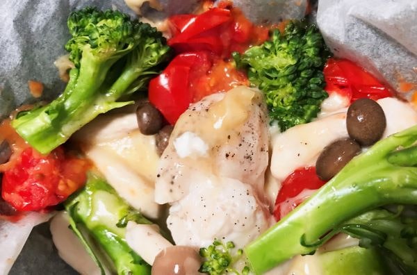 ささみとブロッコリーの簡単レンジ蒸し