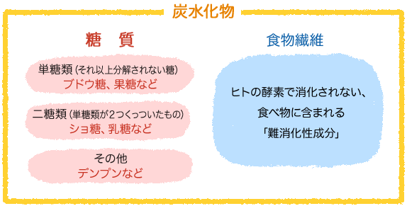 炭水化物・糖質・糖類の違い