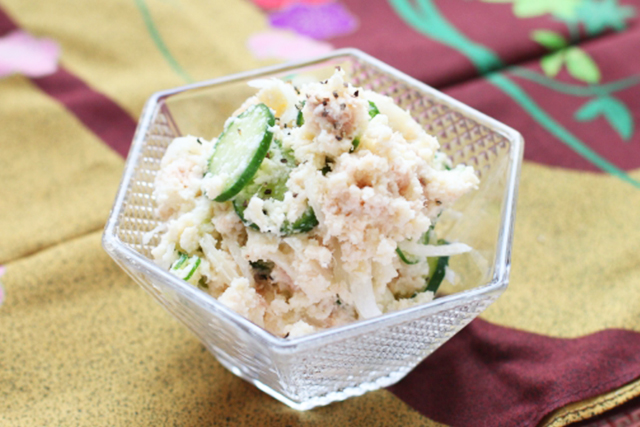 おからパウダーのツナ入りポテサラ風