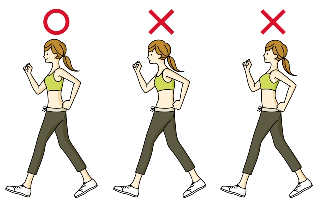 ウォーキングする女性のイラスト